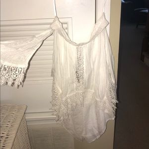 Off The Shoulder White Romper